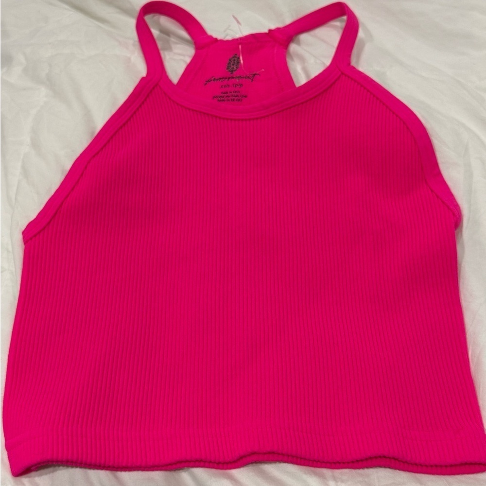 FREE PEOPLE MOVEMENT Happiness Runs Crop Tank IN IN HOT PINK - Picture 10 of 14